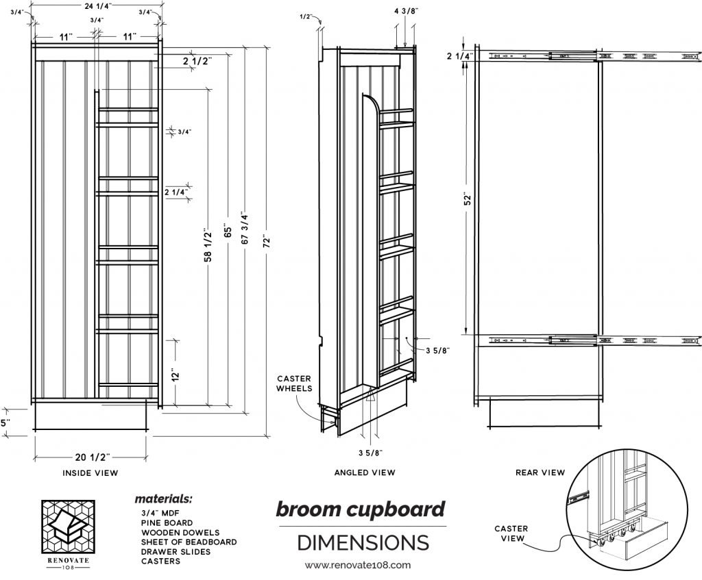 Free standing deals broom closet ikea